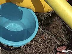 Skinny teen fucks a stranger standing in the woods, getting off hard. I’m shaking!