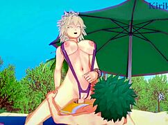 Himiko Toga with Mitsuki and Izuku in wild sex. This hentai action burns me up!