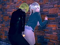 cheerful ai girl gives blowjob in blonde big tits hentai