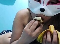 fruit fetish with busty asian babe banana time