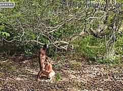 i use my brunette slut outdoors for interracial anal in nature