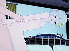 Kokkoro and Chieru in intense sex with big tits and creampie