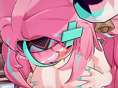 Varesa devours a sticky cum sandwich in wild Genshin Impact hentai.