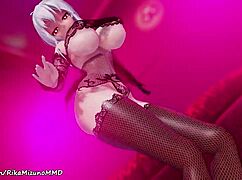 yowane haku performs sexy undressing dance in 3d anime striptease