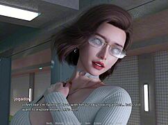 she got super horny on the train ride, flashing her shaved pussy and teasing with a big cock game in anime style, ending with a huge cumshot