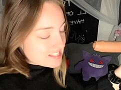 Dildo Sucking and Pussy Play with Toys Fingering Clit Orgasm Masturbation Legs Ass Big Clit