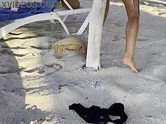 Monika fox solo masturbates with squirt and prolapse on beach!