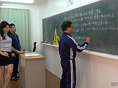 Japanese Teacher Schools Two Masochistic Students Hard