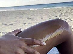 Monika fox solo masturbates with squirt and prolapse on beach!