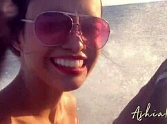 escaped city by jet ski to fill tight pussy with cum on beach