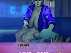 Barbara's visit has big tits and pussy on display during our game cumshot.