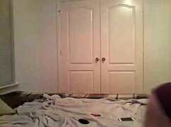 The tightest jeans ever ripped during brunette's striptease