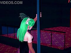 Morrigan performs table dance in sheer halloween outfit