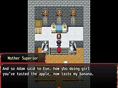 Intense harem gangbang in game