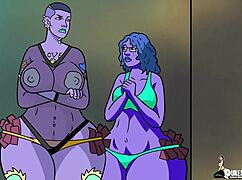 pawg stripper gets clothes ripped in anime trouble