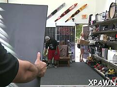 Daring Woman Sucks and Fucks in Public Shop POV Scene