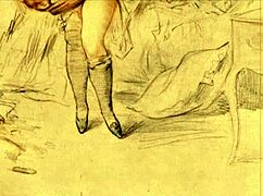 Vintage erotic cartoon drawings captivate viewers