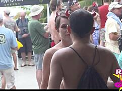 slutty flashing at fantasy fest party, going nude on the street 😈.