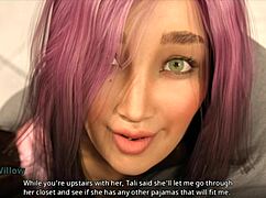 Three girls try to knock John off his feet.