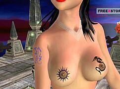 Indian teen in 3D cartoon strikes sexy poses in various positions