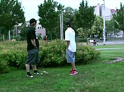 alexis crystal feels intense pleasure in public gangbang with two teens