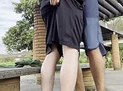 Young Guys Hanging Out In Public Square