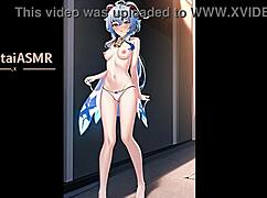 Watch this blue-haired hentai slut in cosplay casting love spells in an anime visual journey.