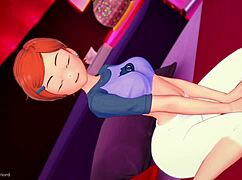 gwen enjoys fun with big toy and warms her chest adult version