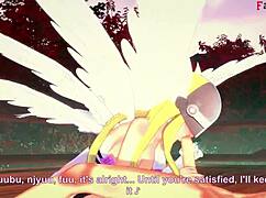 Angelwoman Evolves To Fuck Digimon