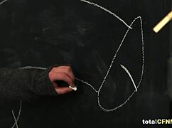 Hey, those hot students are stroking the teacher's cock in group threesome