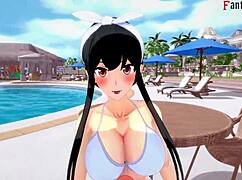 yor forger bikini pool sex pov spy x family genshin impact fantasyking3