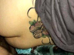 My wife takes a sideways creampie from me