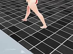 Anime Girl Swims In Tiny Bikini Nip Slip