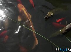 alluring feet cutie gives jizzy footjob outdoor