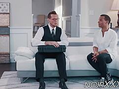 What Happens When a Tall Businessman Anally Drills a Young Black Hunk?
