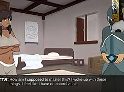 korra's big tits get sucked and she swallows cum as a furry