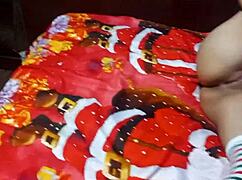 Indian MILF Masturbates on Christmas, Defying Rules in Latin Lingerie!
