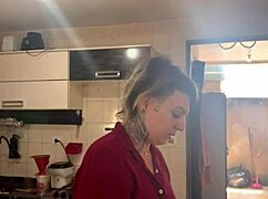 She prepares morning coffee in her favorite way.