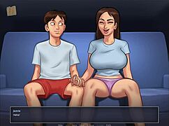 Summertime Saga 211: Shaved Pussy Rides Monster Cock In Cowgirl Position