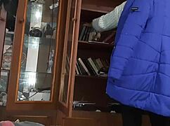 Classmate Searches Book While I Masturbate Under Covers