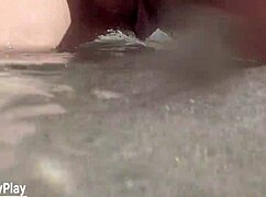 shaved pussy peeing on beach