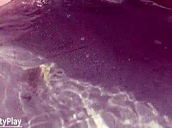 shaved pussy peeing on beach