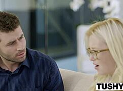 blonde babe samantha rone tries her first anal in tushy scene