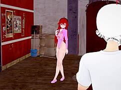 Eris interacts at the gym in mushoku tensei fantasy anime