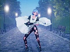 Cute anime girl dances seductively before getting fucked hard in part 2