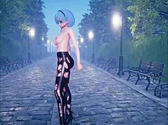 Cute anime girl dances seductively before getting fucked hard in part 2