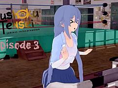 Eris interacts at the gym in mushoku tensei fantasy anime