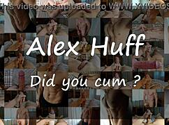 Alexhuff moans with cum-lubed toy