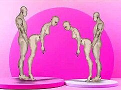 Twins fucking girls hard in wild cartoon action.