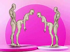 Twins fucking girls hard in wild cartoon action.